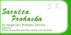 sarolta prohaska business card